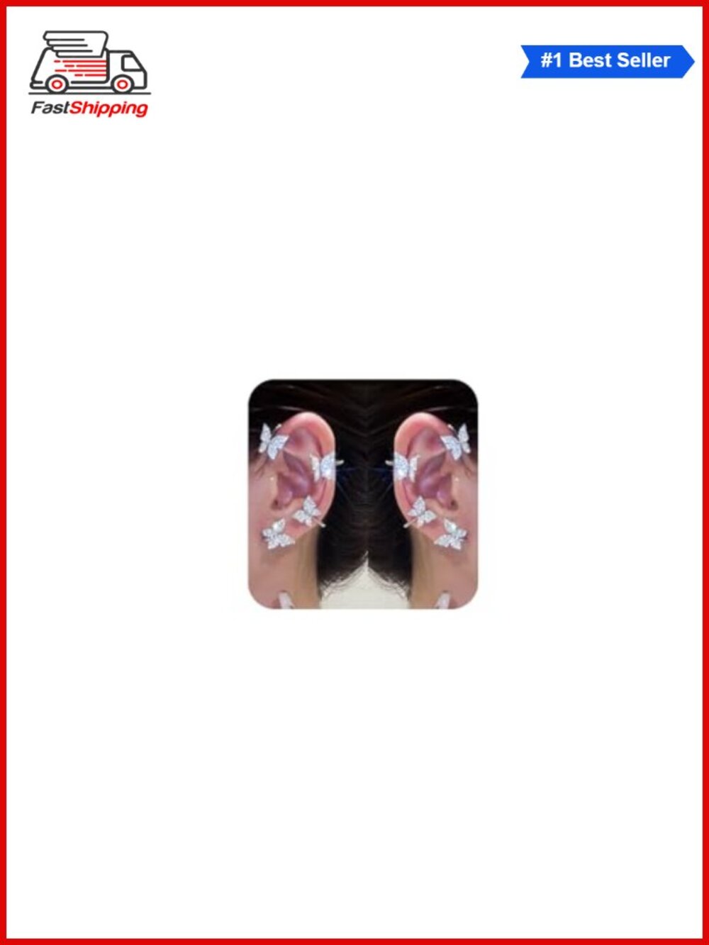 ✨ Butterfly Ear Cuffs Rhinestone Ear Wrap No Piercing Clip On Earrings for Women